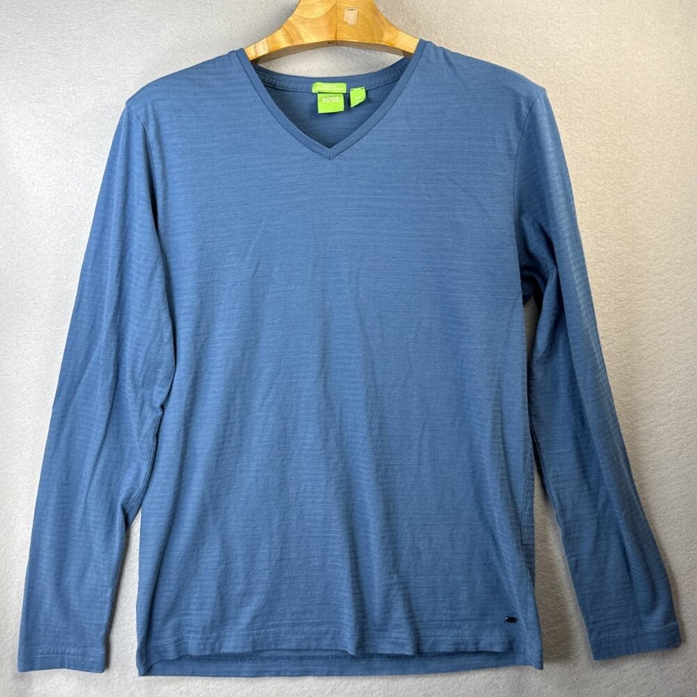 Hugo Boss Long Sleeve T-shirt Mens Size XL Modern Fit Long Staple Cotton V-neck